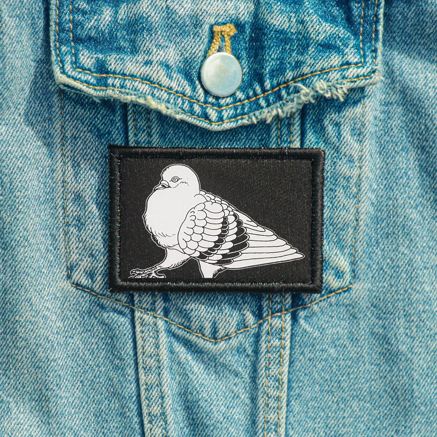 Iron On Pigeon Goth Patch Horror DIY Embroidered Patch, Badge, Applique, Scary, Goth, Halloween Gift, Spooky,Punk Patch