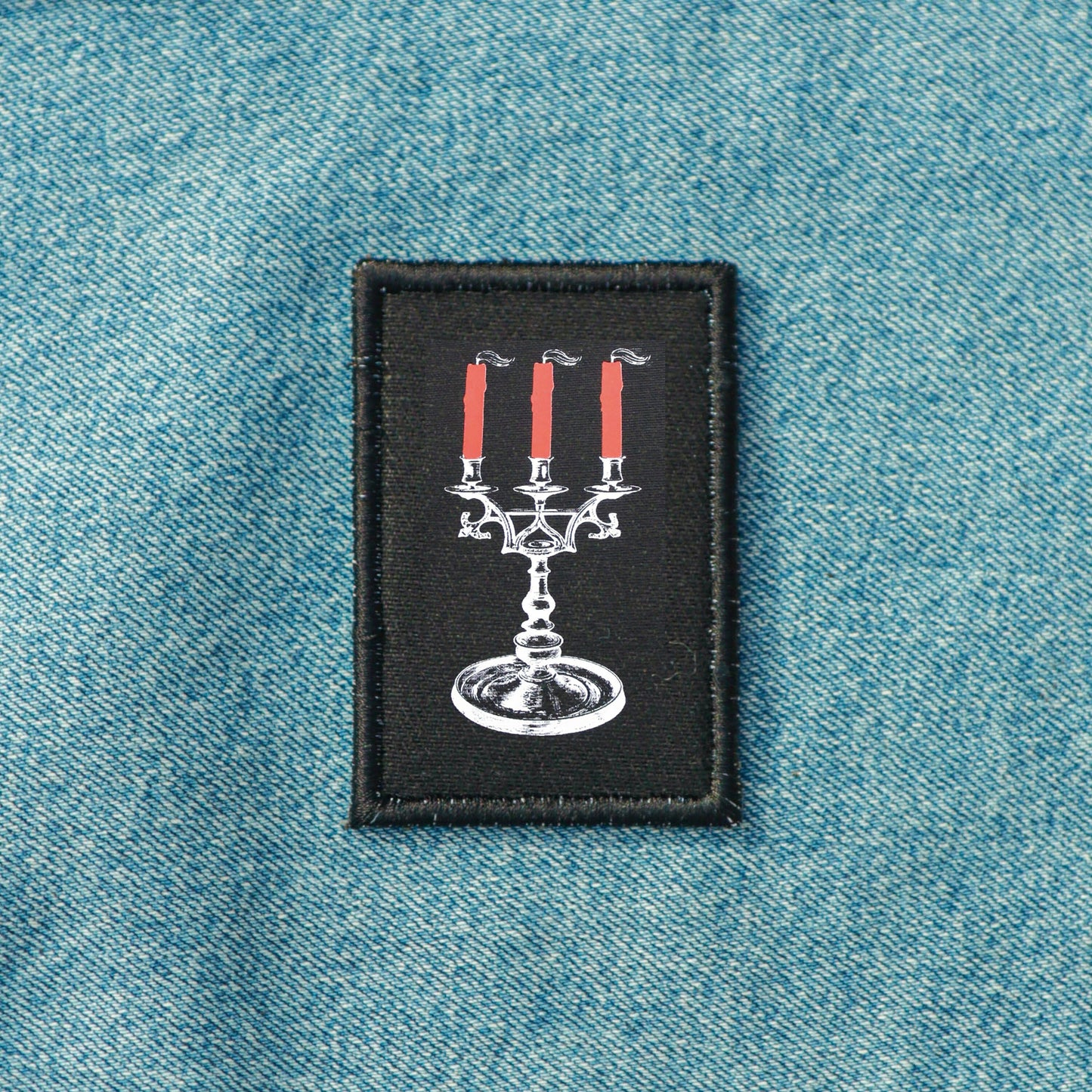 Iron On Goth Gothic Candelabras Patch Horror DIY Embroidered Patch, Badge, Applique, Scary, Goth, Halloween Gift, Spooky,Punk Patch