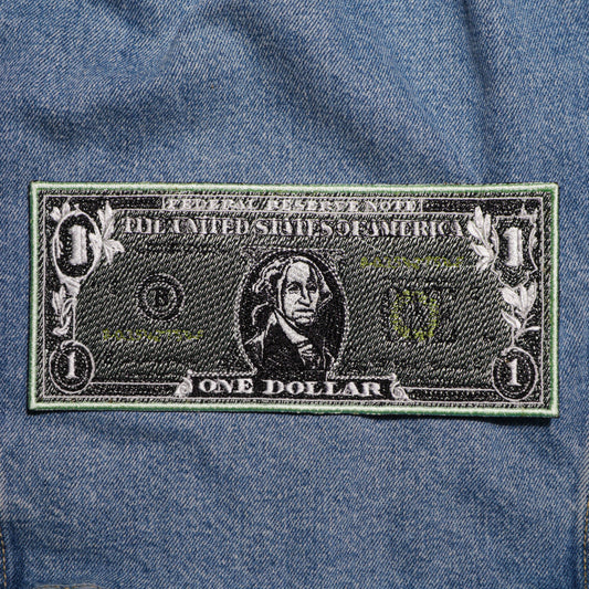 1 Dollar Bill Embroidered Patch for DIY Crafts and Costumes