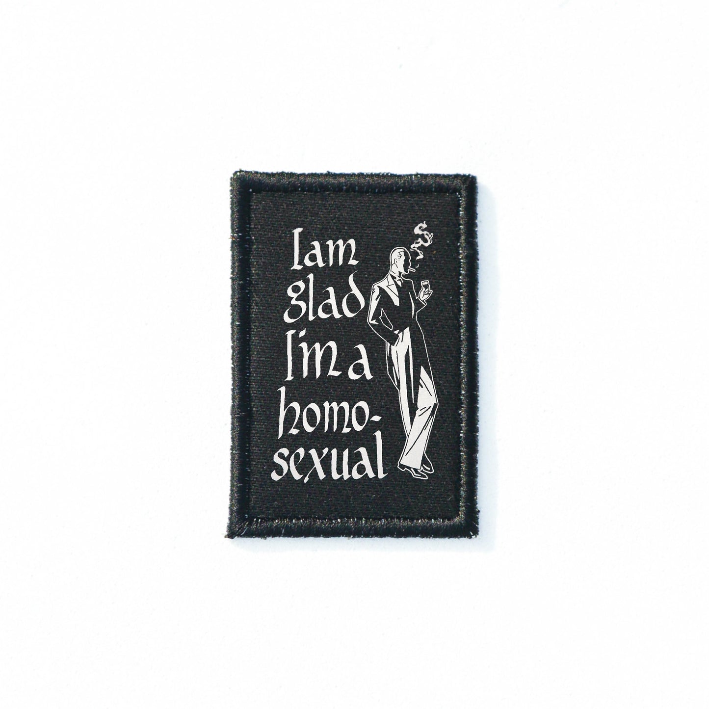 Iron On I Am Glad I'm a Homosexual Goth Patch Horror DIY Embroidered Patch, Badge, Applique, Scary, Goth, Halloween Gift, Spooky,Punk Patch