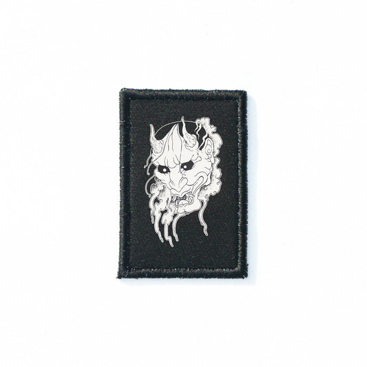 Iron On Demon Oni Mask Goth Patch Horror DIY Embroidered Patch, Badge, Applique, Scary, Goth, Halloween Gift, Spooky,Punk Patch