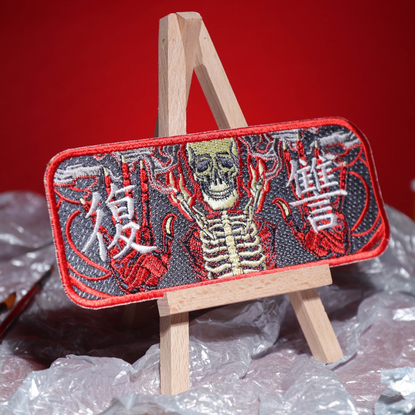 Skull Reveng Japan Patch - Unique Embroidered Patch for Jackets, Bags, and More!