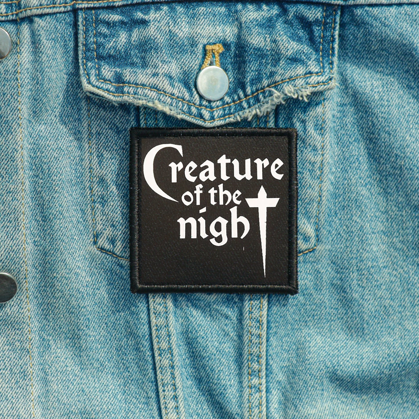 Iron On Creature of the Night Goth Patch Horror DIY Embroidered Patch, Badge, Applique, Scary, Goth, Halloween Gift, Spooky,Punk Patch