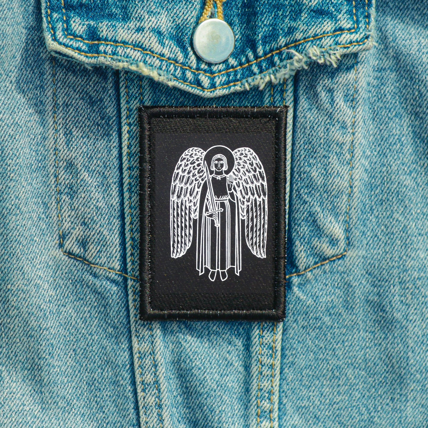 Iron On Goth Patch Arch Angel DIY Embroidered Patch, Badge, Applique, Scary, Goth, Halloween Gift ,Punk Patch