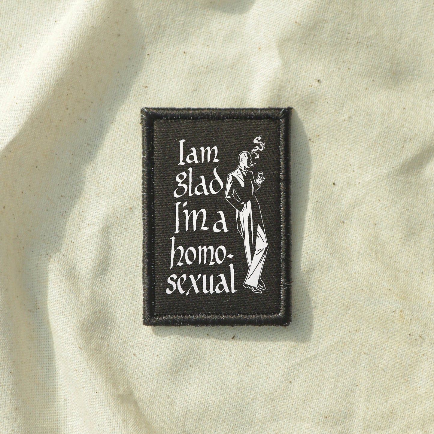 Iron On I Am Glad I'm a Homosexual Goth Patch Horror DIY Embroidered Patch, Badge, Applique, Scary, Goth, Halloween Gift, Spooky,Punk Patch