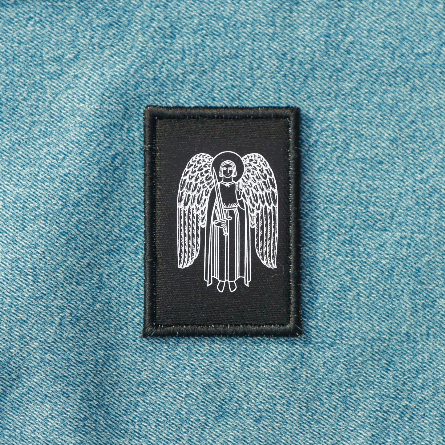 Iron On Goth Patch Arch Angel DIY Embroidered Patch, Badge, Applique, Scary, Goth, Halloween Gift ,Punk Patch