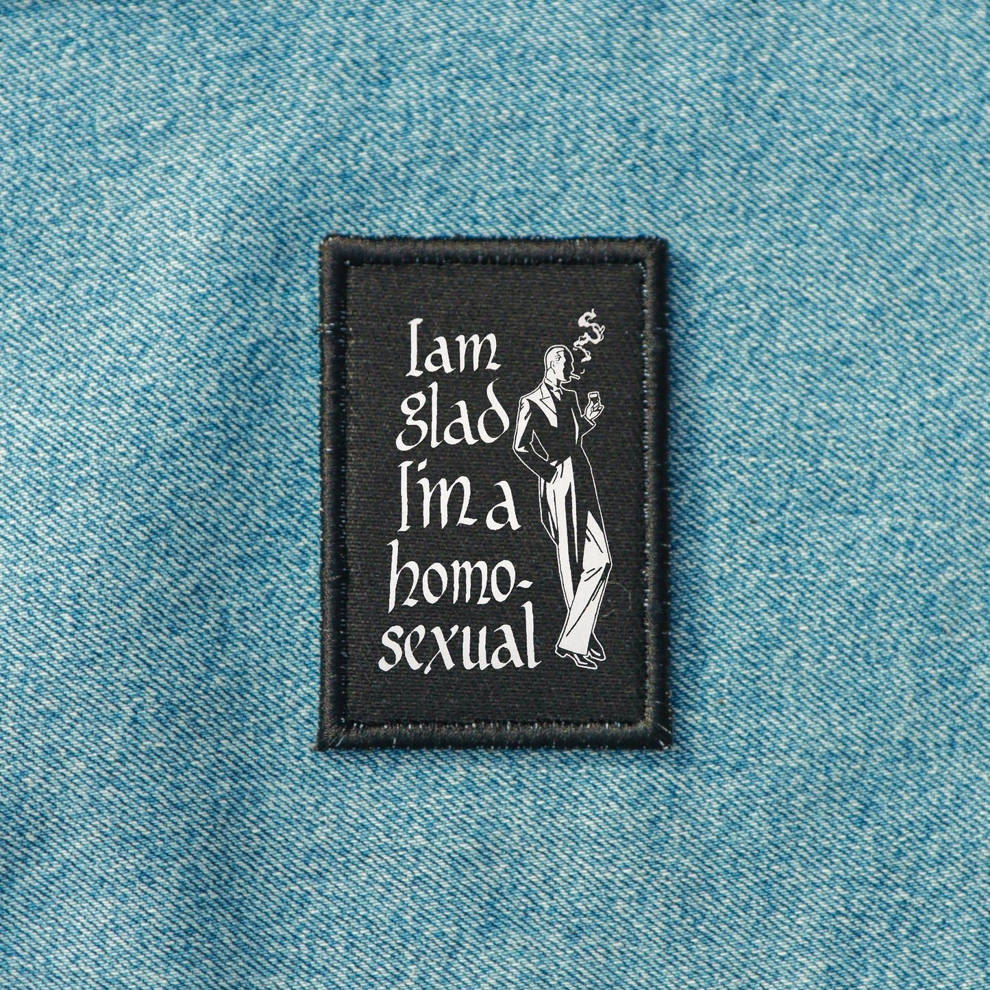 Iron On I Am Glad I'm a Homosexual Goth Patch Horror DIY Embroidered Patch, Badge, Applique, Scary, Goth, Halloween Gift, Spooky,Punk Patch