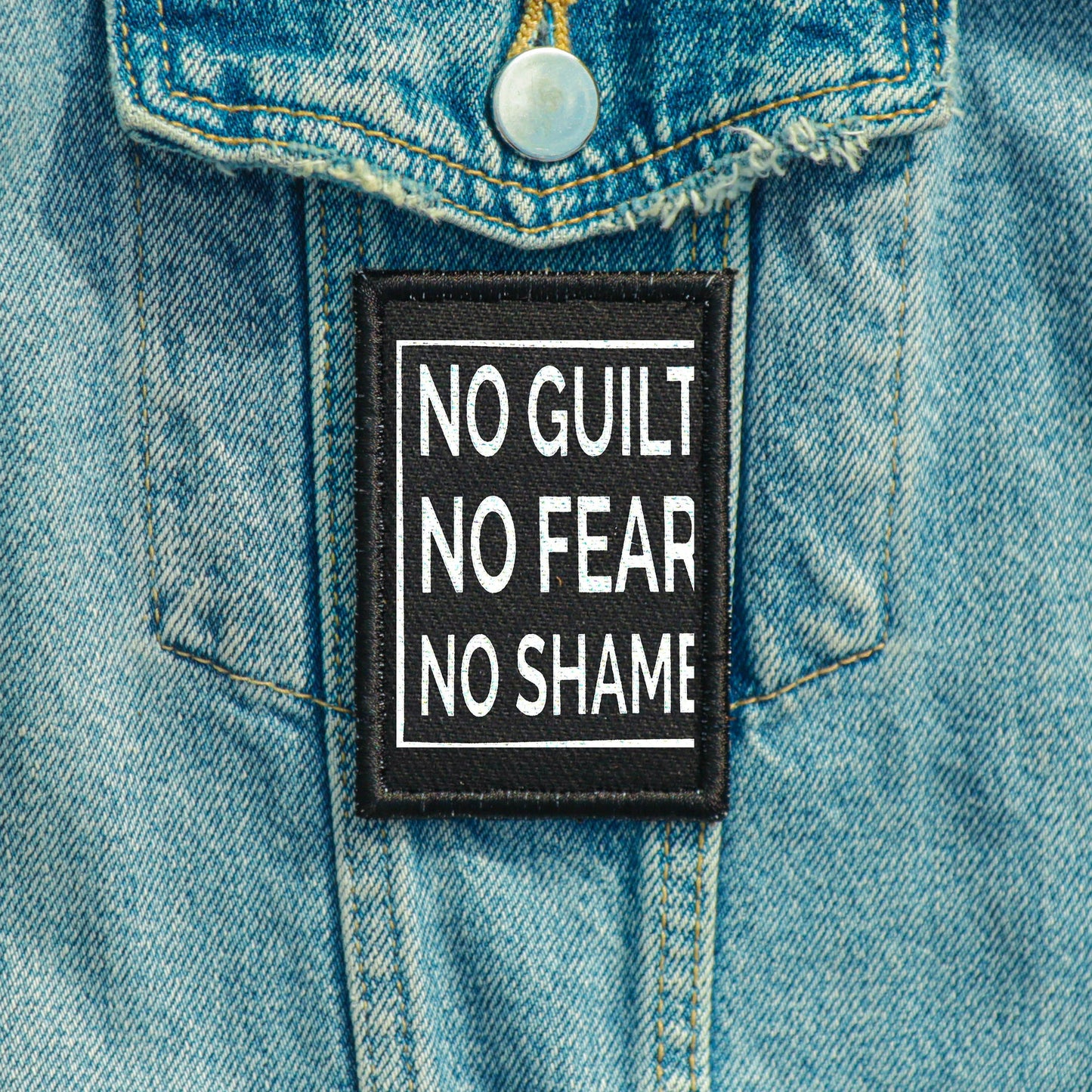 Iron On No Guilt. No Fear. No Shame Goth Patch Horror DIY Embroidered Patch, Badge, Applique, Scary, Goth, Halloween Gift, Spooky,Punk Patch