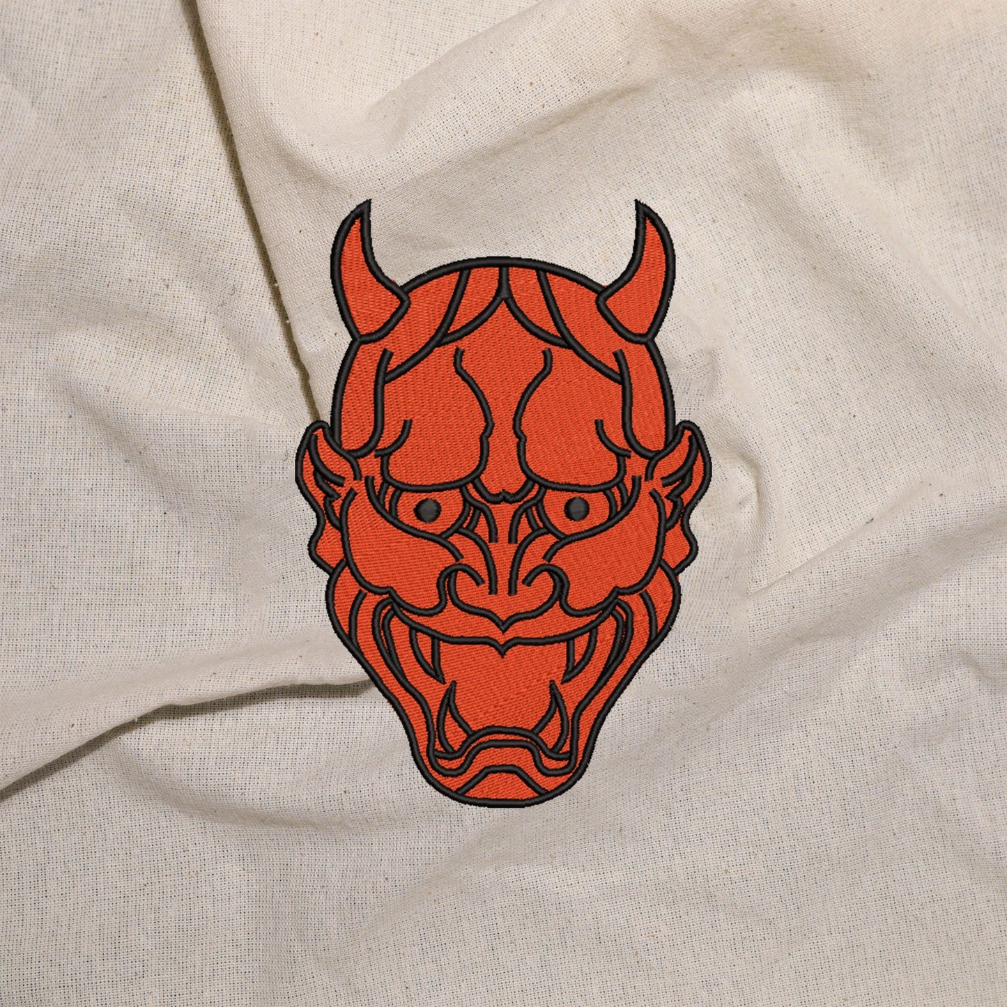 DEMON Oni Mask Japan Patch - Traditional Japanese Artwork for Clothing and Accessories