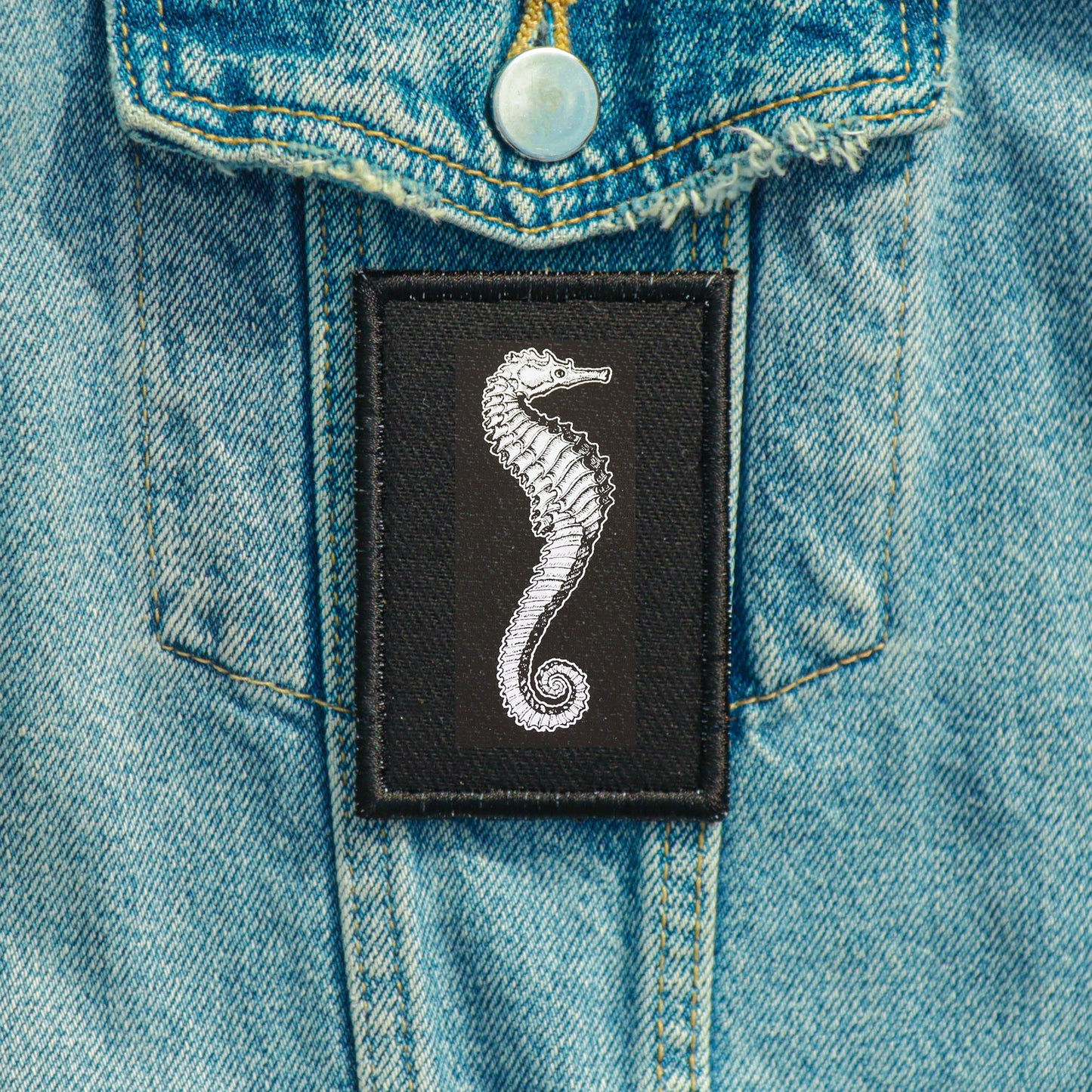 Iron On Seahorse Patch Goth Patch Horror DIY Embroidered Patch, Badge, Applique, Scary, Goth, Halloween Gift, Spooky,Punk Patch