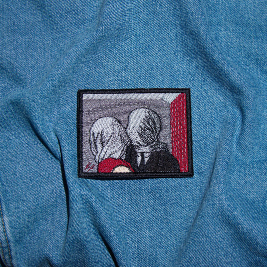 Rene Magritte Inspired - The Lovers Patch - Surreal Art Embroidered Patch