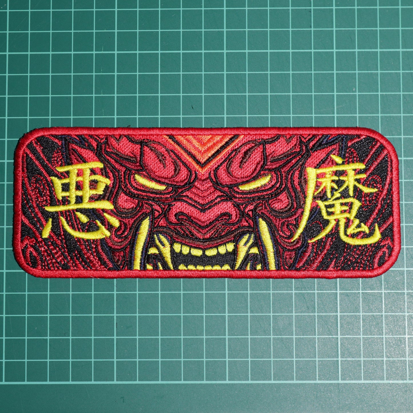 DEMON Oni Mask Japan Patch - Traditional Japanese Artwork for Clothing and Accessories