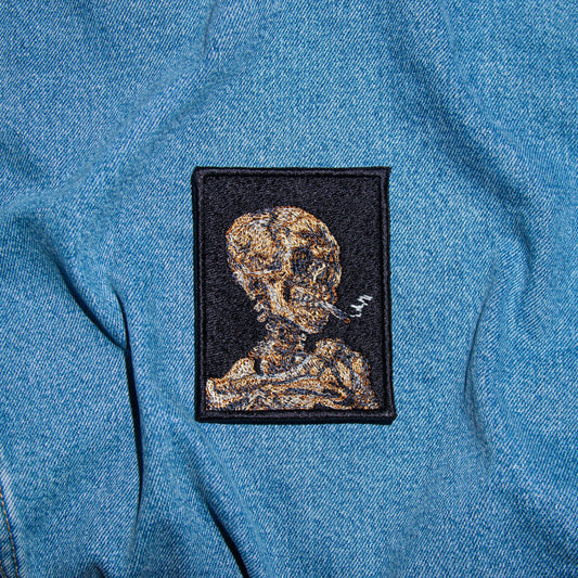 Van Gogh Skull of a Skeleton, Skull Iron-on Patch, Van Gogh Art Badge, Applique, Embroidered Applique, Impressionist, Art Lover Gift