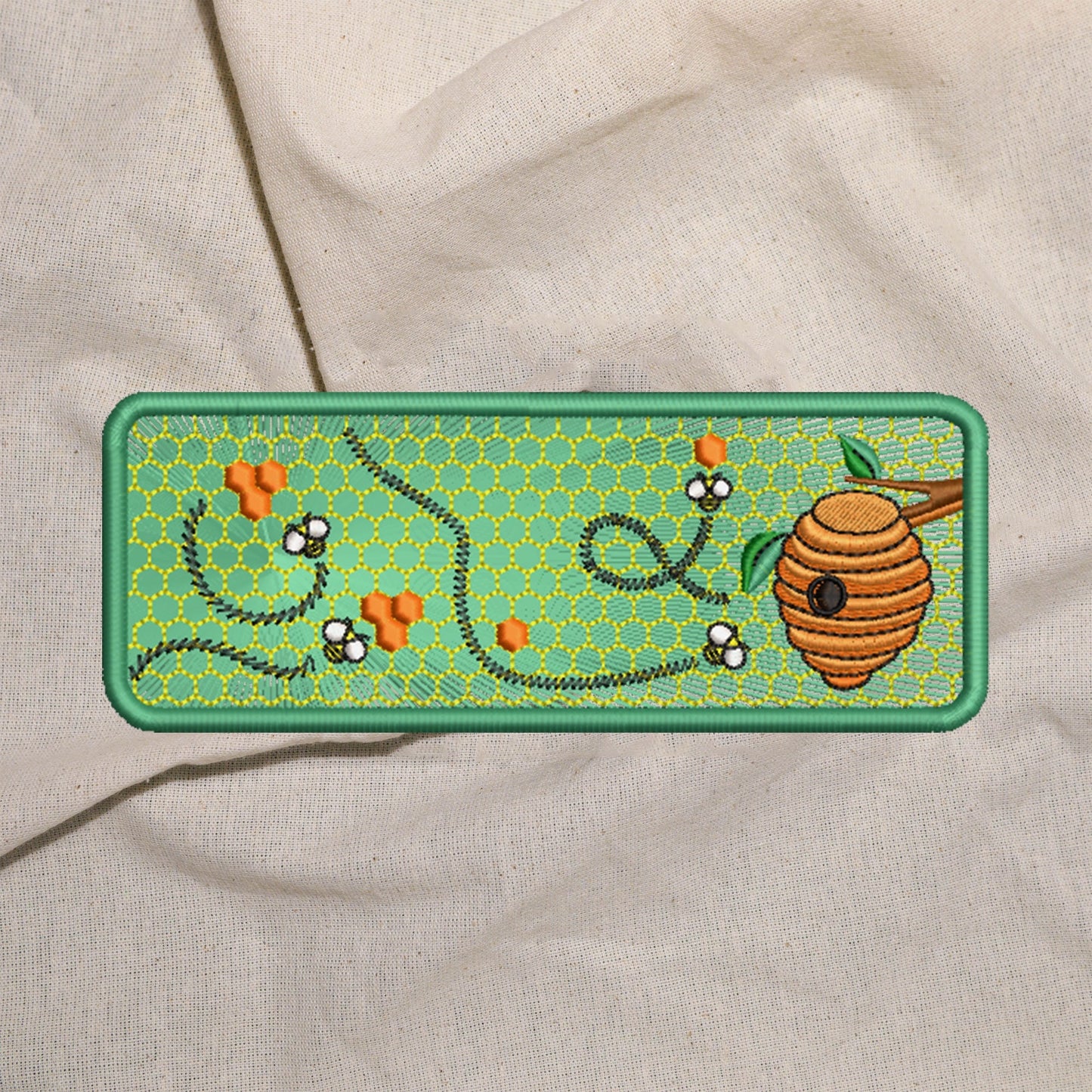 Floral bees with Honey iron on patch: Commemorate Artistry with Our Last Supper Patch for DIY Projects or Sewing