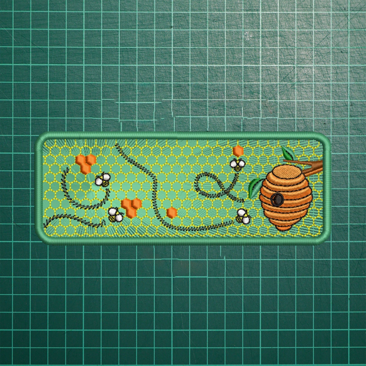 Floral bees with Honey iron on patch: Commemorate Artistry with Our Last Supper Patch for DIY Projects or Sewing