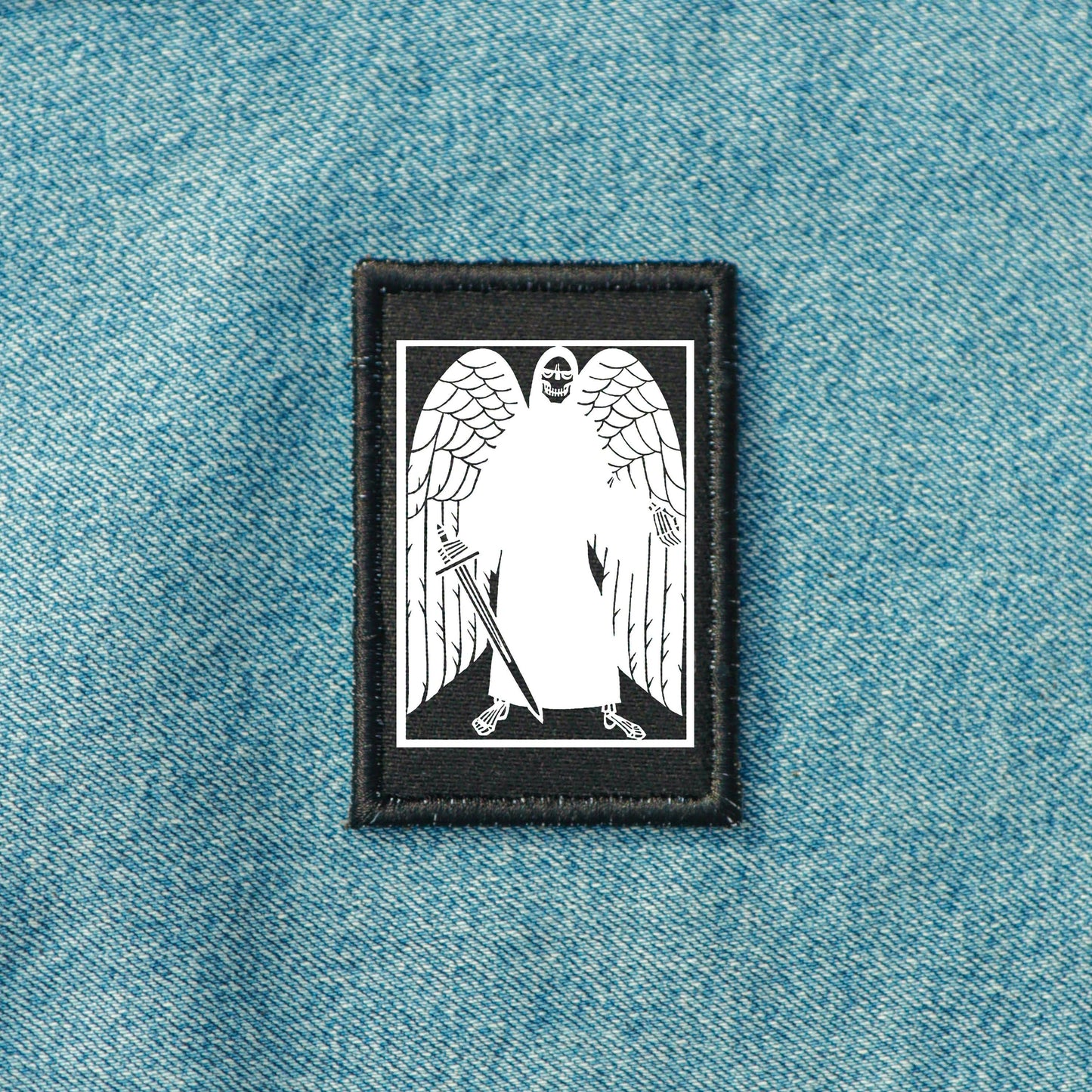 Iron On Goth Patch Arch Angel DIY Embroidered Patch, Badge, Applique, Scary, Goth, Halloween Gift ,Punk Patch