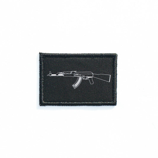 Iron On Ak-47 Goth Patch Horror DIY Embroidered Patch, Badge, Applique, Scary, Goth, Halloween Gift, Spooky,Punk Patch