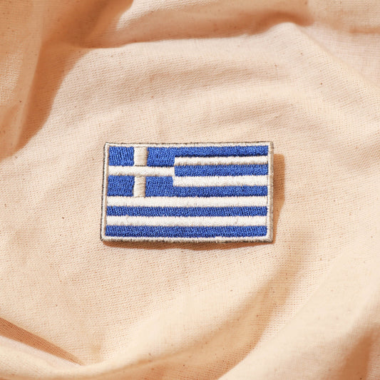 Greece Flag Iron-On Patch - Show Your Greek Heritage with this Applique for Clothing and Accessories