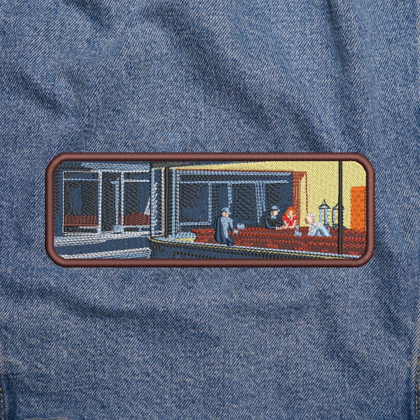 Edward Hopper - Nighthawks, Applique, Embroidered Applique, Impressionist, Art Lover Gift