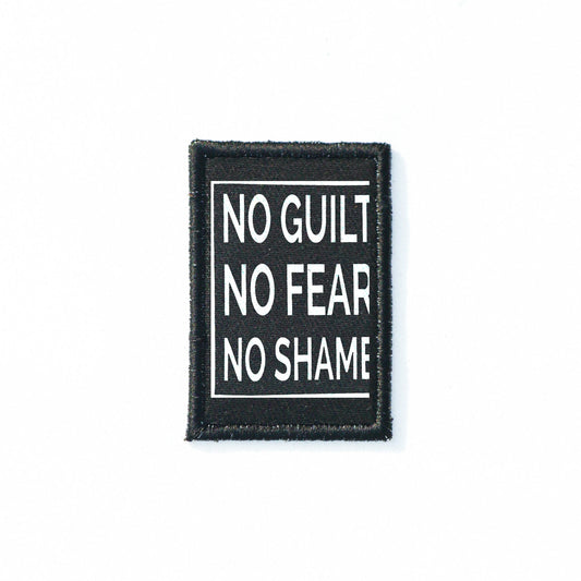 Iron On No Guilt. No Fear. No Shame Goth Patch Horror DIY Embroidered Patch, Badge, Applique, Scary, Goth, Halloween Gift, Spooky,Punk Patch