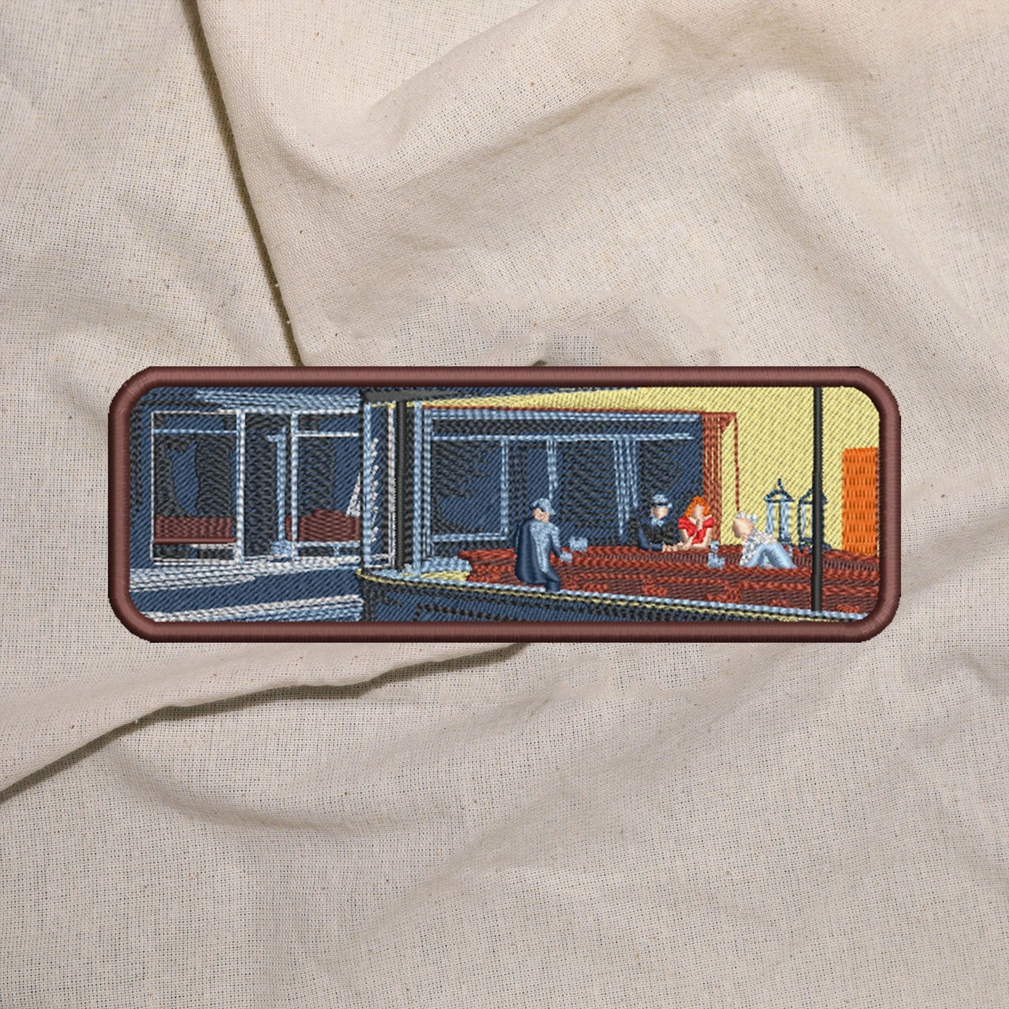 Edward Hopper - Nighthawks, Applique, Embroidered Applique, Impressionist, Art Lover Gift