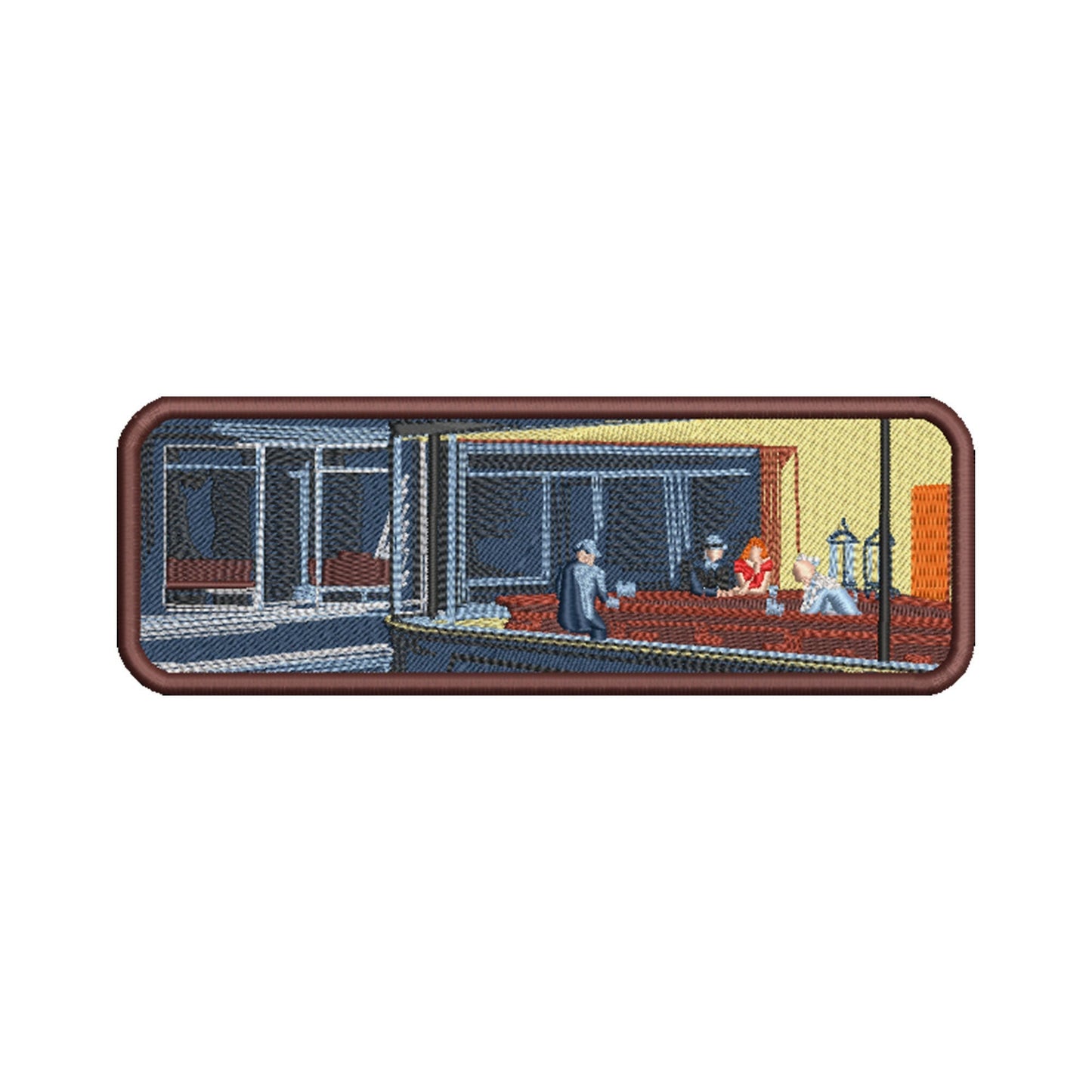 Edward Hopper - Nighthawks, Applique, Embroidered Applique, Impressionist, Art Lover Gift