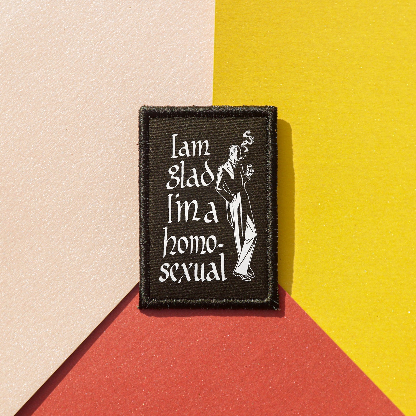 Iron On I Am Glad I'm a Homosexual Goth Patch Horror DIY Embroidered Patch, Badge, Applique, Scary, Goth, Halloween Gift, Spooky,Punk Patch