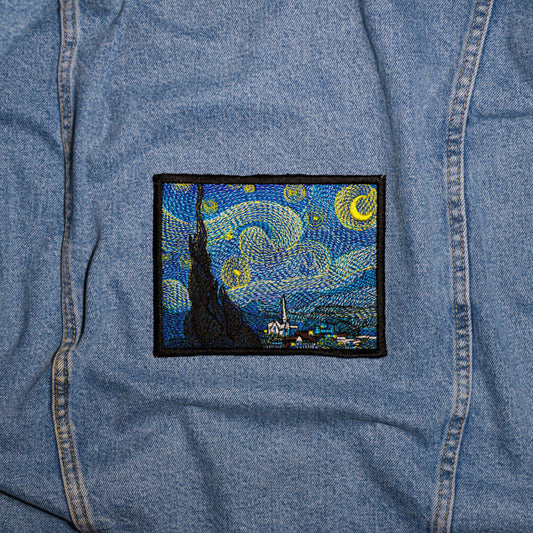 Van Gogh Starry Night Patch, Starry Night Iron-on Patch,Art Badge, Embroidered Applique, Impressionist, Art Lover Gift