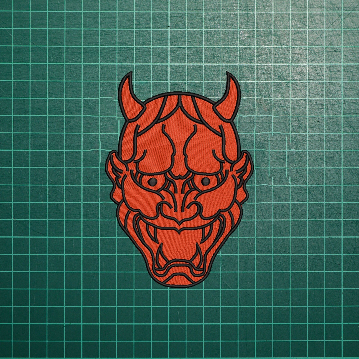 DEMON Oni Mask Japan Patch - Traditional Japanese Artwork for Clothing and Accessories