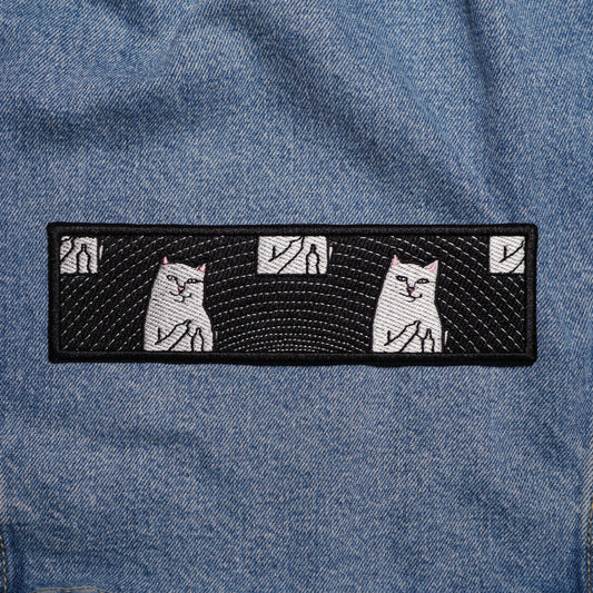 Cat with Fuck You Gesture - Embroidered Iron-On Applique for Jackets, Bags, and Denim