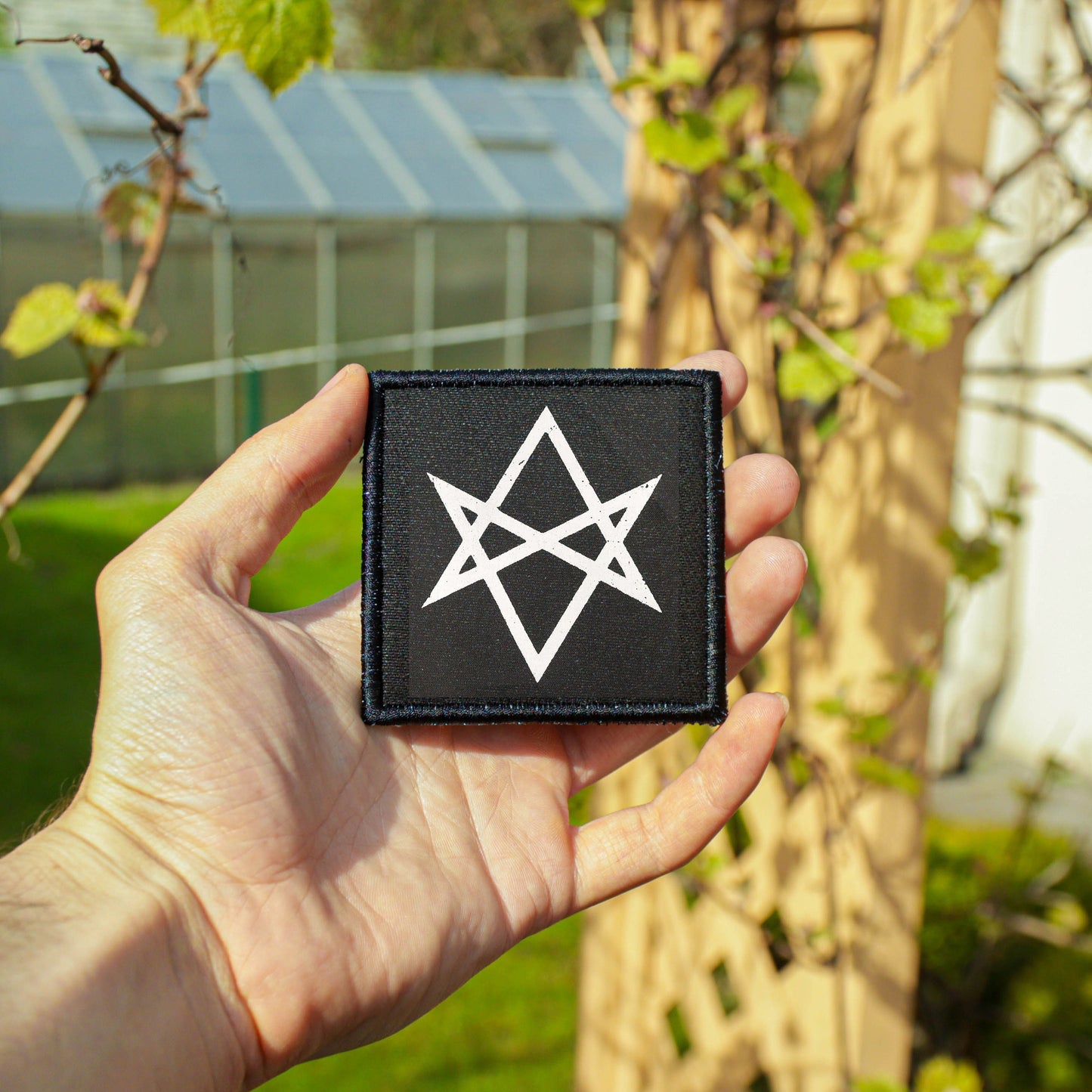 Iron On Occult Unicursal Hexagram Goth Patch Horror DIY Embroidered Patch, Badge, Applique, Scary, Goth, Halloween Gift, Spooky,Punk Patch