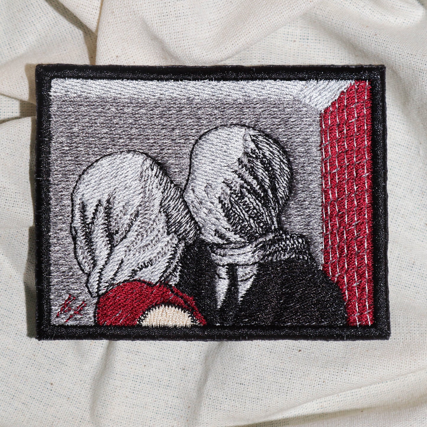 Rene Magritte Inspired - The Lovers Patch - Surreal Art Embroidered Patch