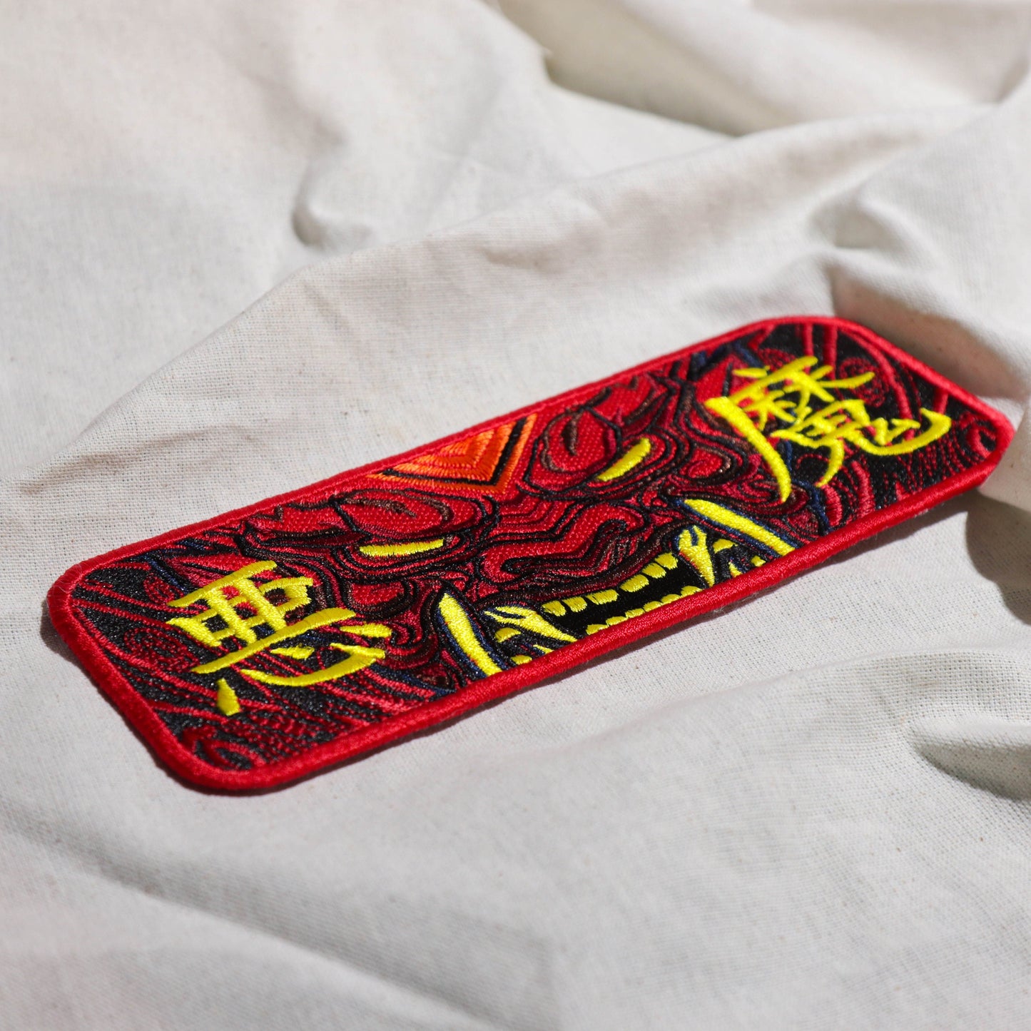 DEMON Oni Mask Japan Patch - Traditional Japanese Artwork for Clothing and Accessories