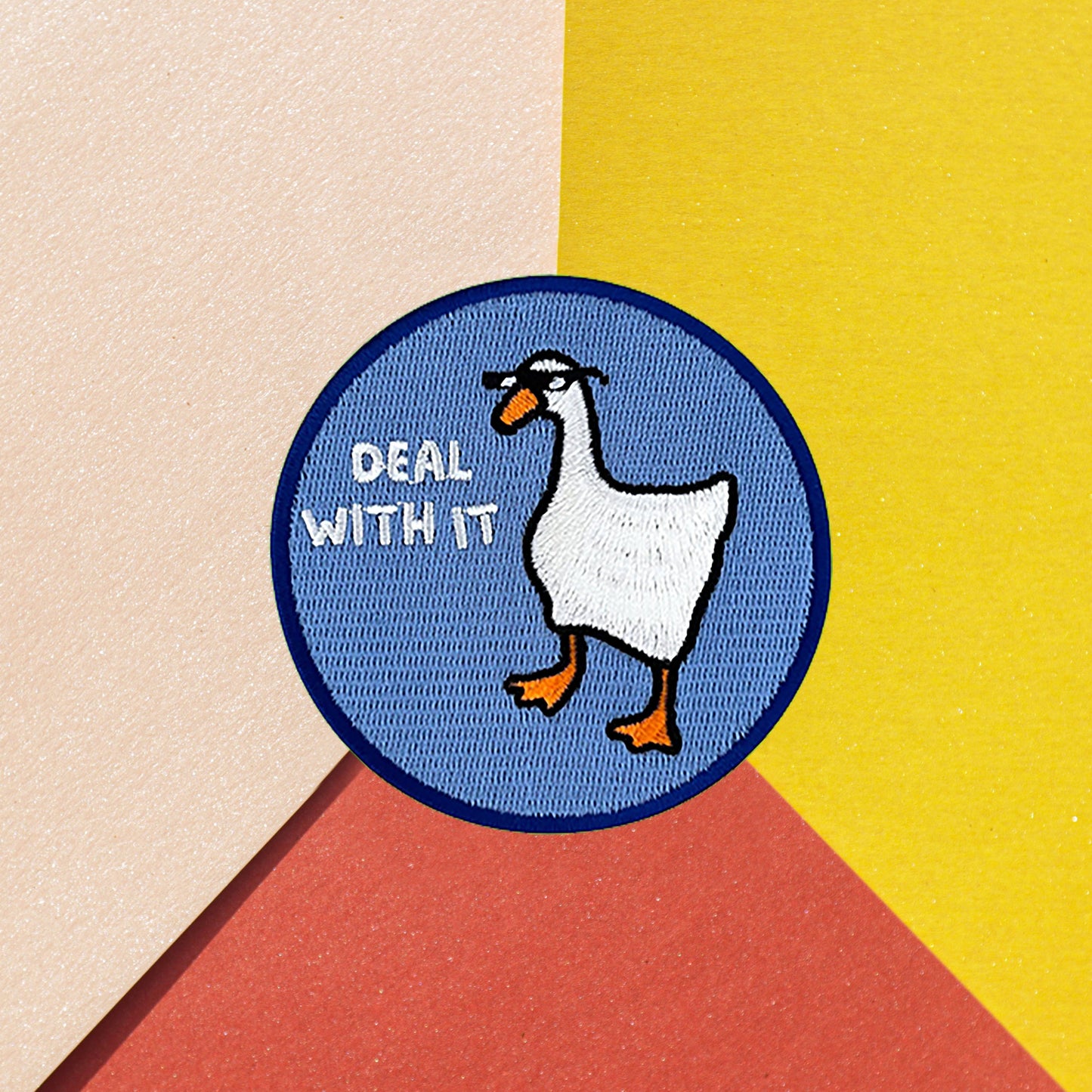 Iron on  Goose with Glasses Patch, Funny Patch, Embroidered Patch, Patch for Jackets, Badge ,Meme Applique, cool goose