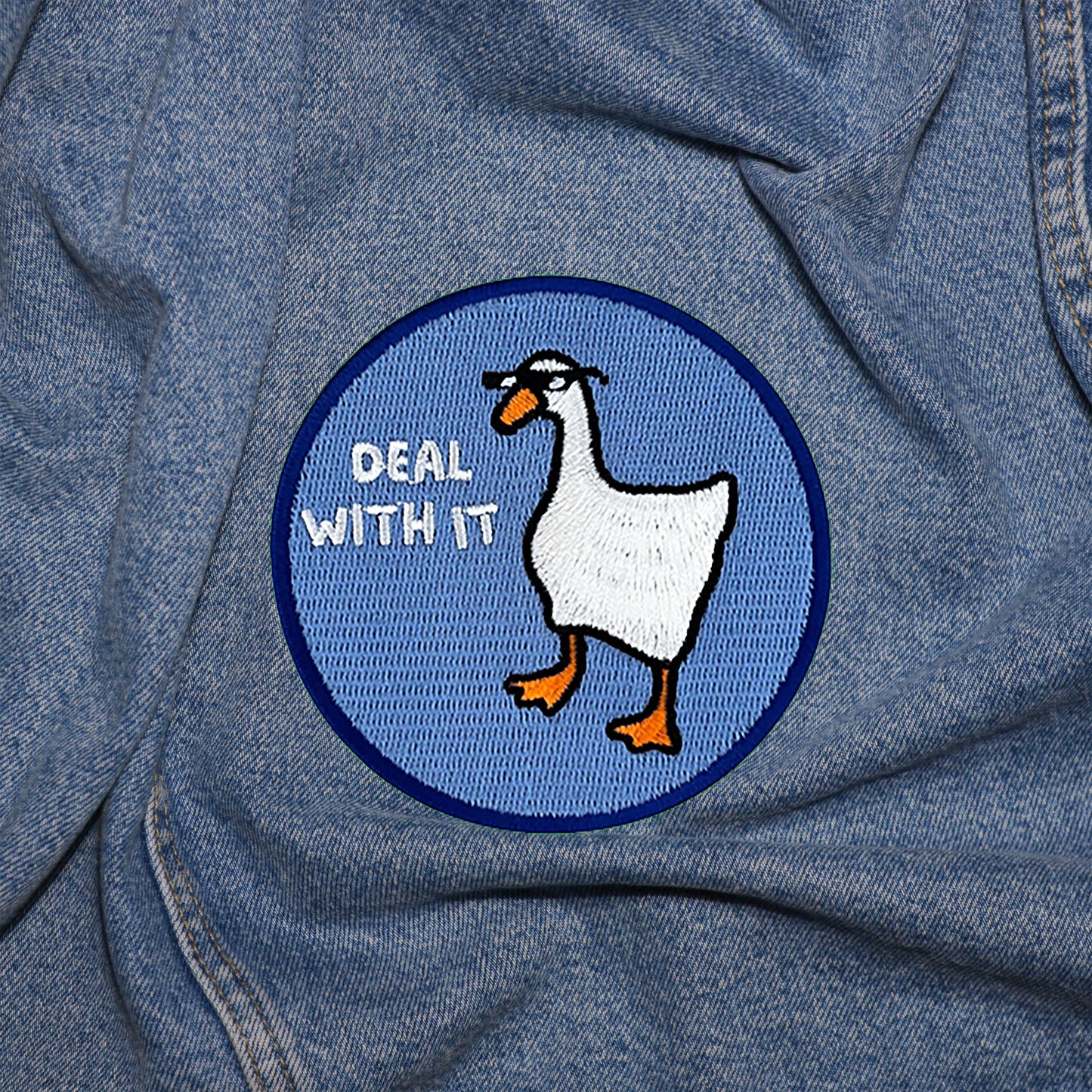 Iron on  Goose with Glasses Patch, Funny Patch, Embroidered Patch, Patch for Jackets, Badge ,Meme Applique, cool goose