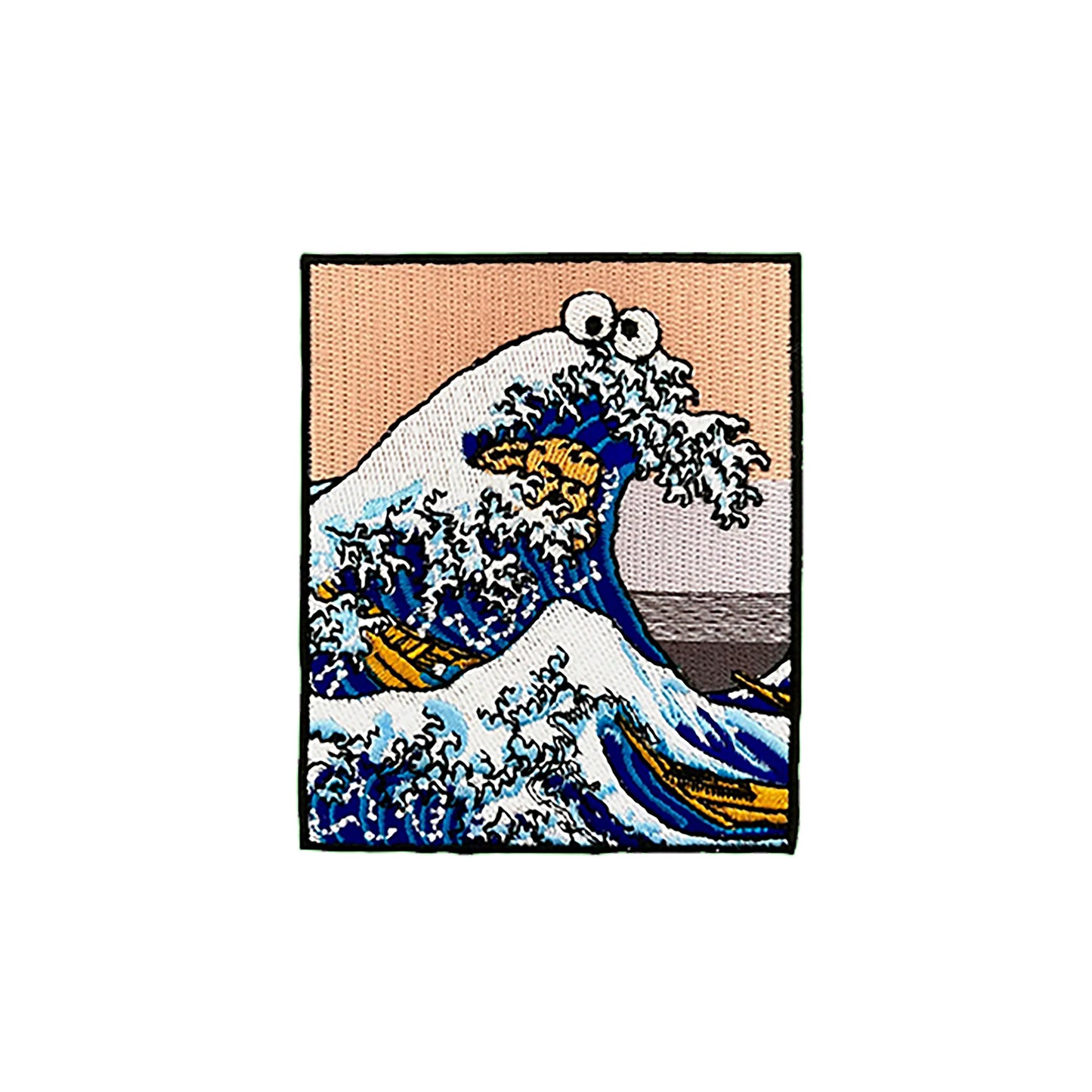 Iron on The The Great Cookie Monster off Kanagawa Patch, Funny Patch, Embroidered Patch, Patch for Jackets, Badge ,Applique, Art