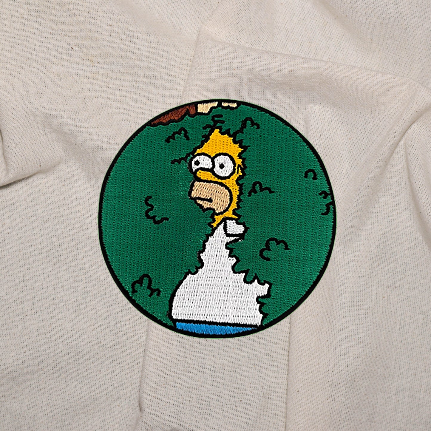 Iron on Homer Simp disappears into the bush Patch, Funny Patch, Embroidered Patch, Patch for Jackets, Badge ,Meme Applique, cool