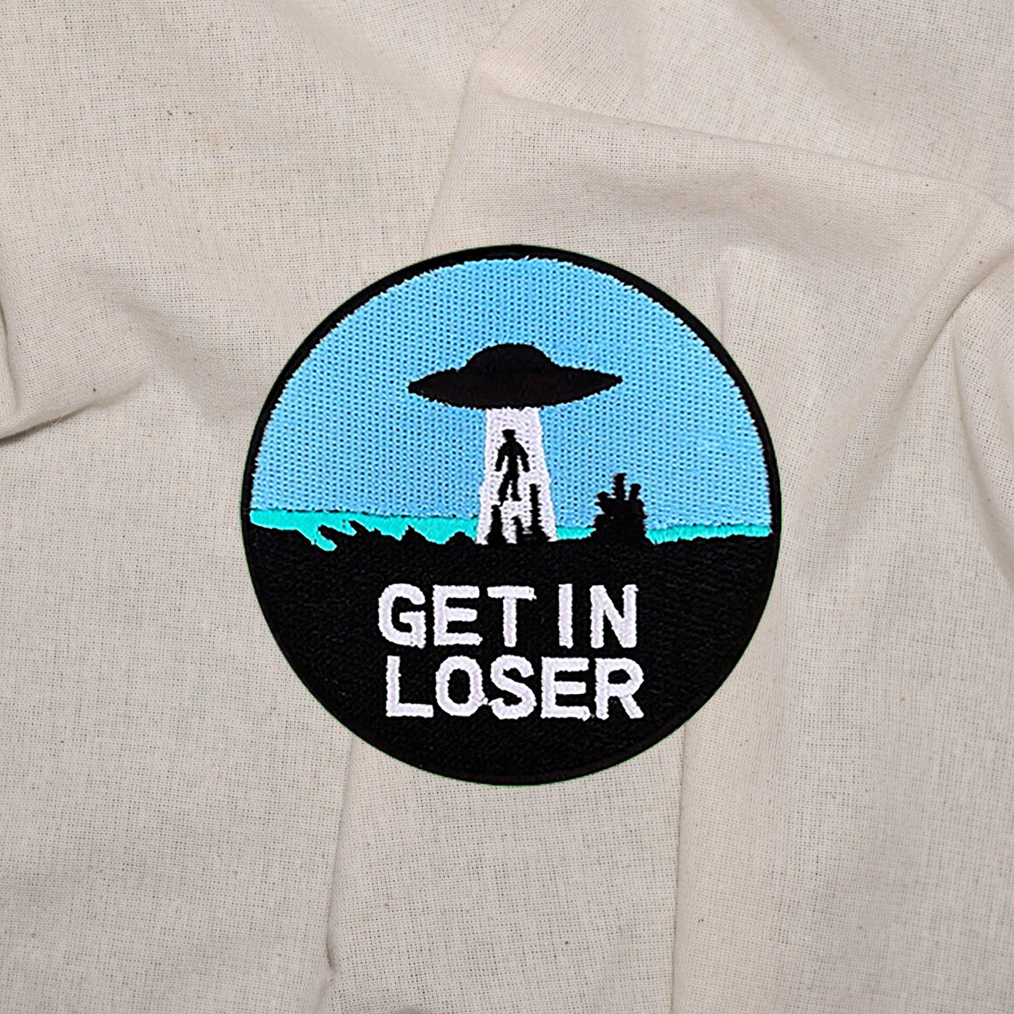 Iron on Get in Loser UFO Patch, Funny Patch, Embroidered Patch, Patch for Jackets, Badge ,Meme Applique, cool