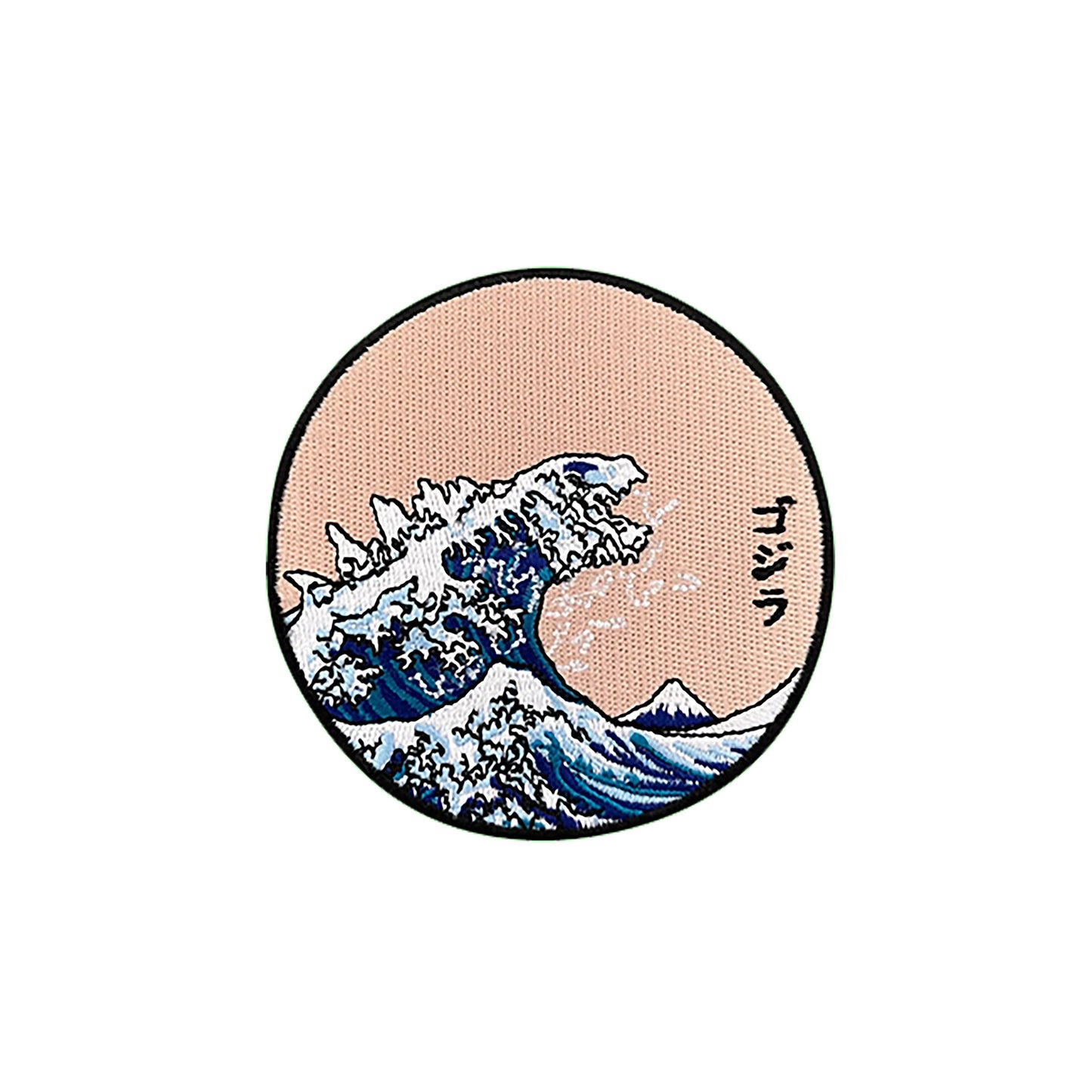 Iron on Godzilla and the Great Wave of Kanagawa Patch, Funny Patch, Embroidered Patch, Patch for Jackets, Badge ,Applique, Art