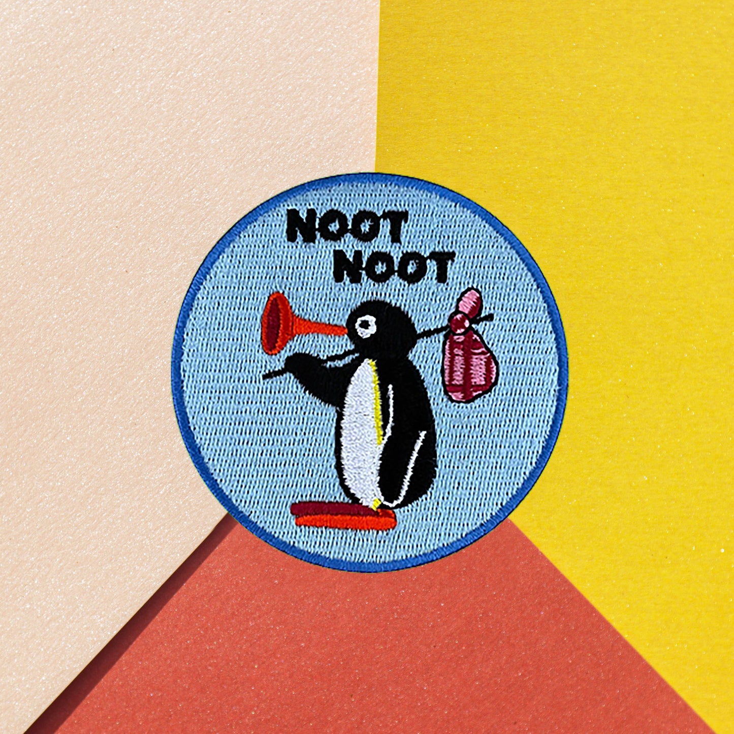 Iron on cute Pingu Noot Noot  Patch, Funny Patch, Embroidered Patch, Patch for Jackets, Badge ,Meme Applique, cool