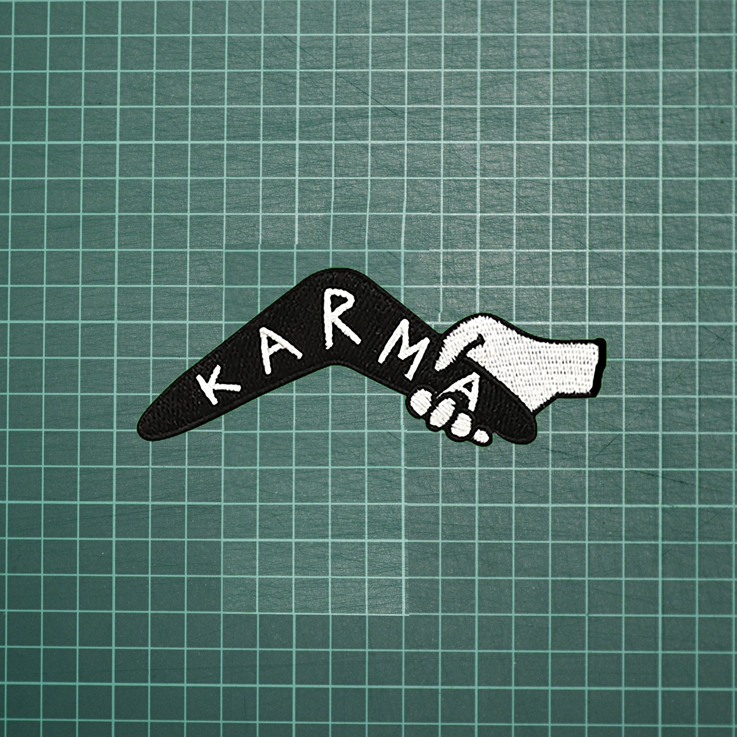 Iron on  Karma Boomerang Patch, Funny Patch, Embroidered Patch, Patch for Jackets, Badge ,Meme Applique, cool