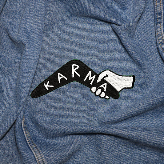 Iron on  Karma Boomerang Patch, Funny Patch, Embroidered Patch, Patch for Jackets, Badge ,Meme Applique, cool