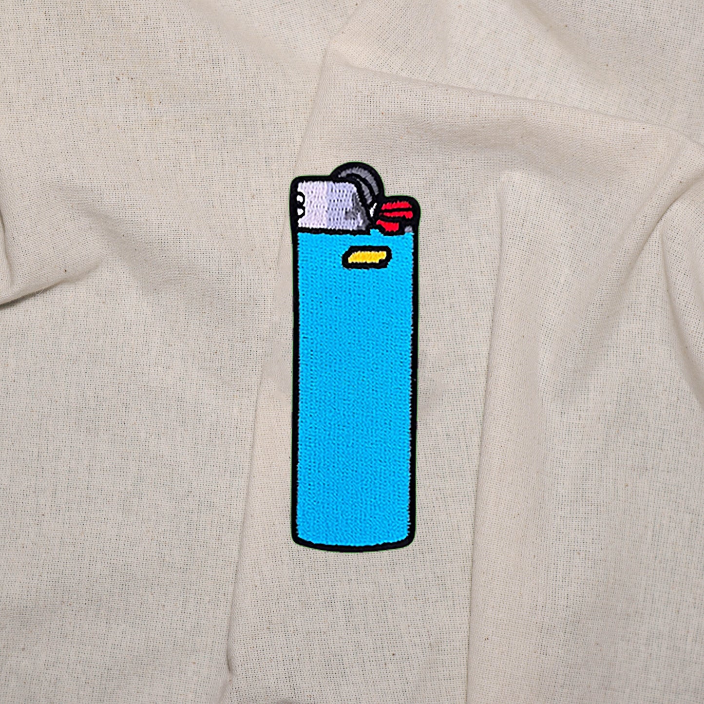 Iron on Blue Lighter Patch, Funny Patch, Embroidered Patch, Patch for Jackets, Badge ,Meme Applique, Art