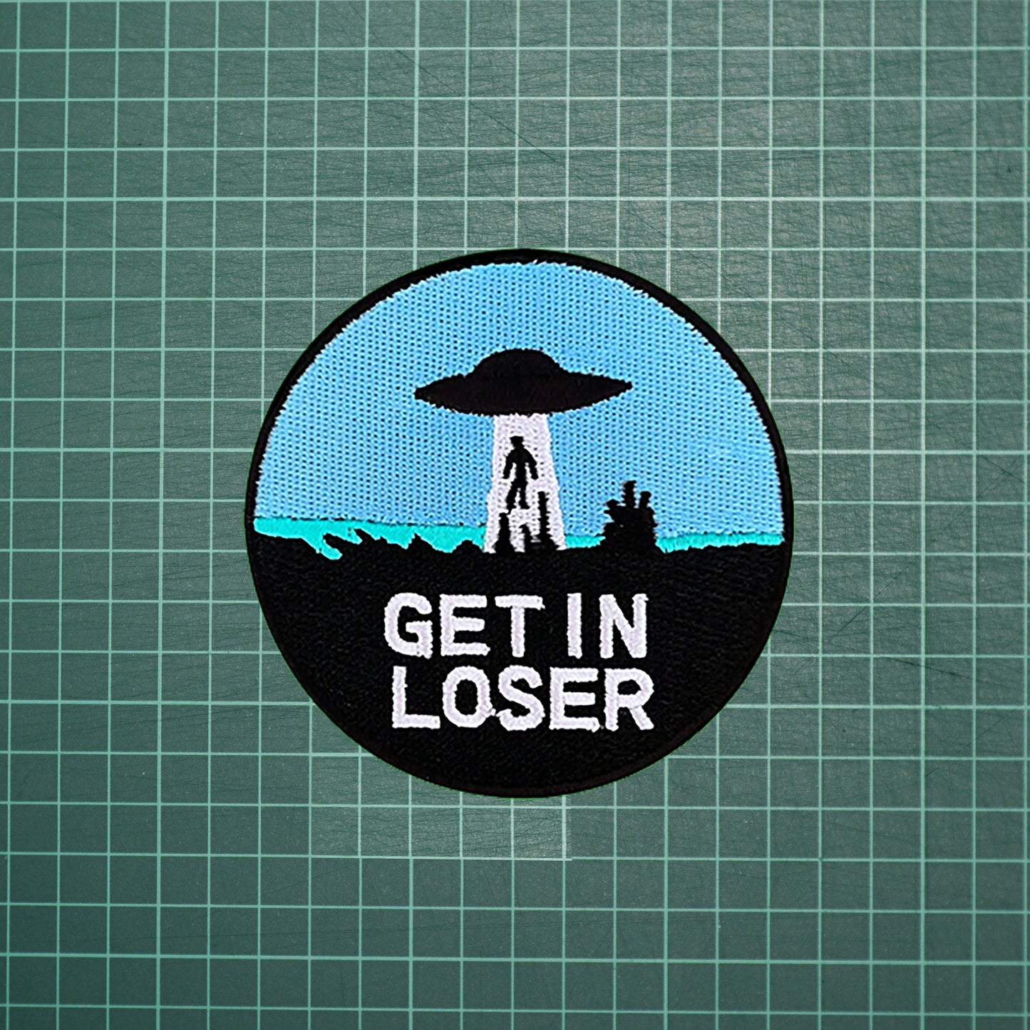 Iron on Get in Loser UFO Patch, Funny Patch, Embroidered Patch, Patch for Jackets, Badge ,Meme Applique, cool