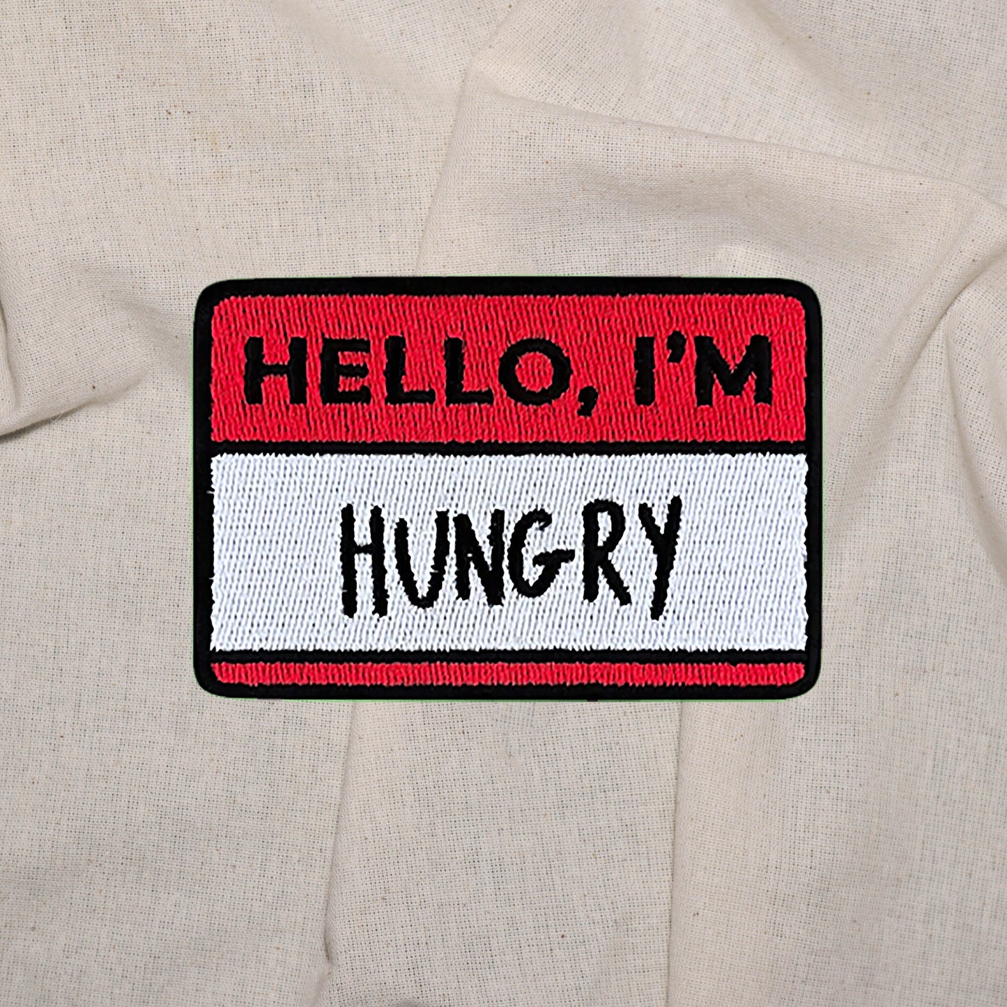 Iron on  Hello I'm Hungry Patch, Funny Patch, Embroidered Patch, Patch for Jackets, Badge ,Meme Applique, cool