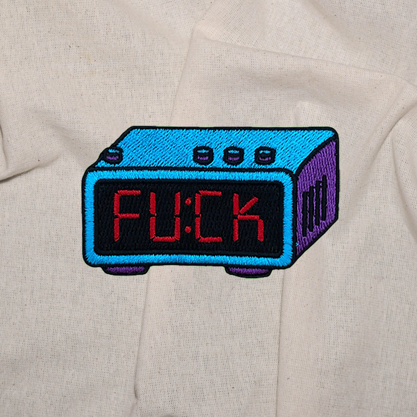 Iron on overslept again alarm clock Patch, Funny Patch, Embroidered Patch, Patch for Jackets, Badge ,Meme Applique, cool