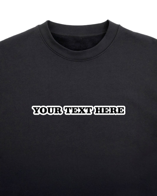 Custom Text Embroidery on T-Shirt